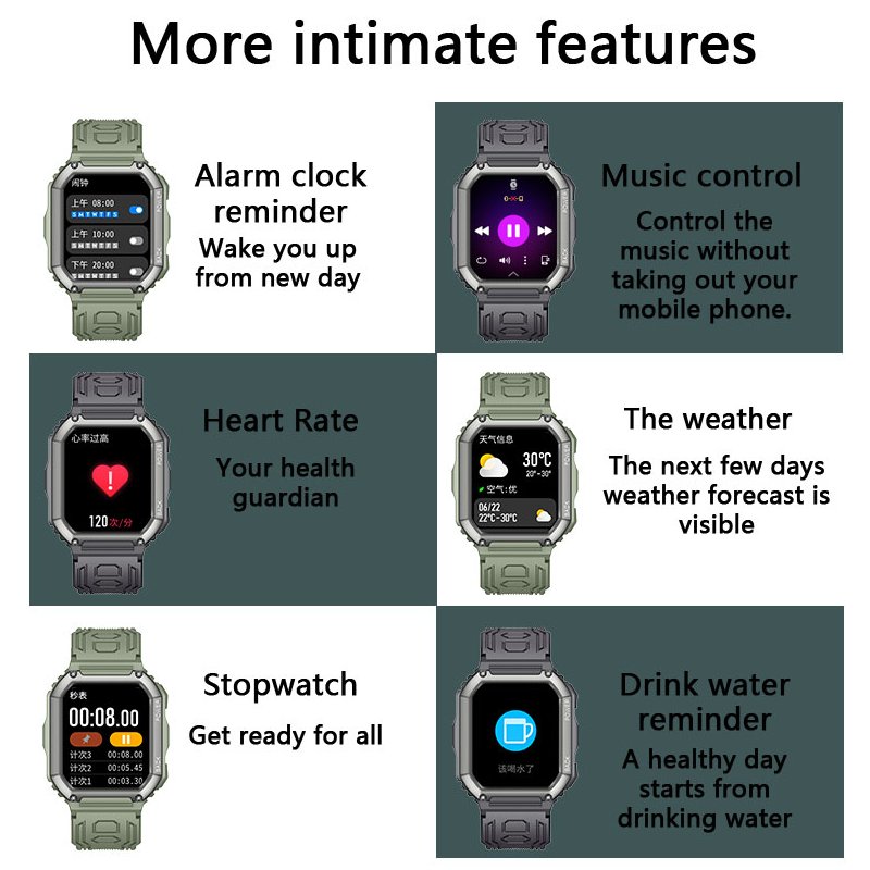 SENBONO C20S New Smart Watch Men Big Battery Music Play Fitness Tracker BT Dial Call Sport Smartwatch Men for IOS Android C20