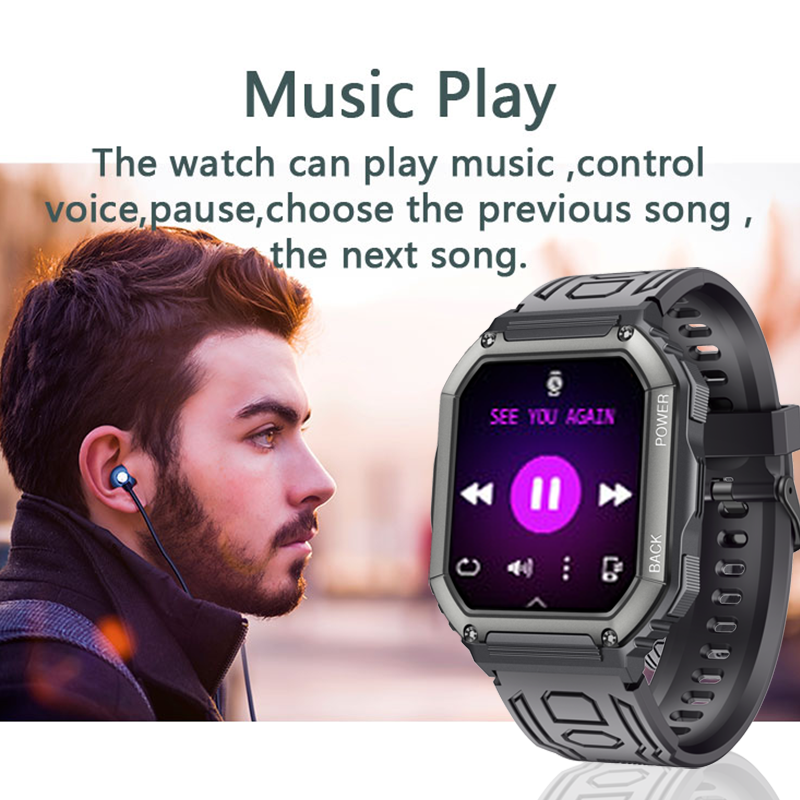 SENBONO C20S New Smart Watch Men Big Battery Music Play Fitness Tracker BT Dial Call Sport Smartwatch Men for IOS Android C20