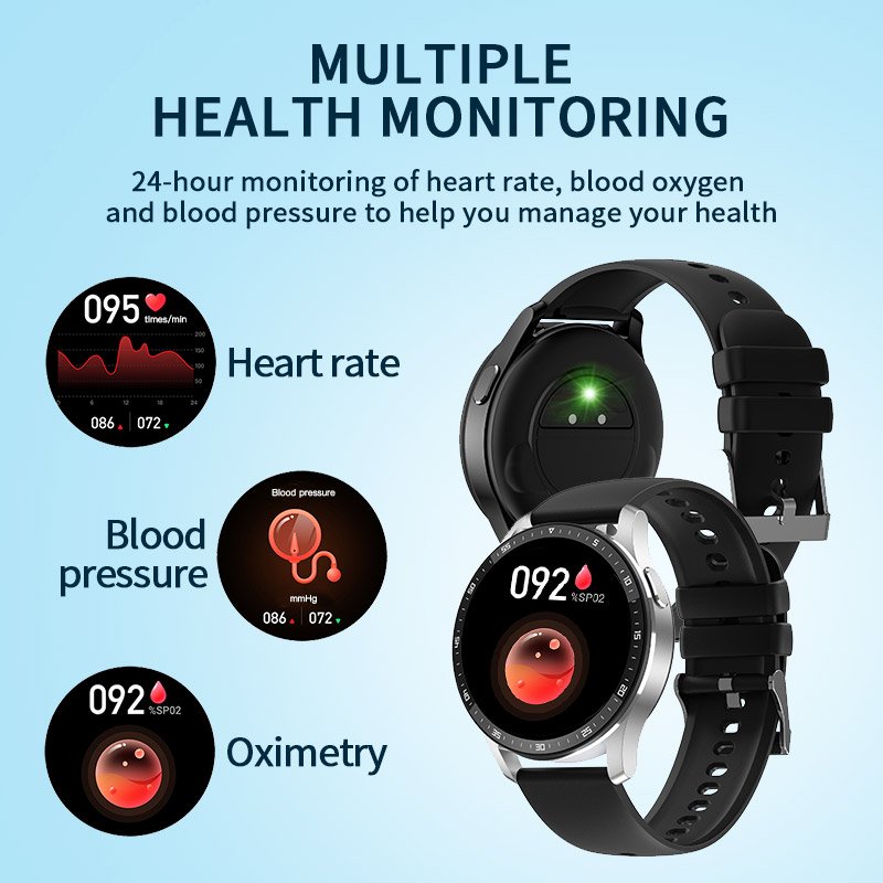 Heart Rate Tracker Smart Watch 2021 Blood Pressure Oxygen Sports Smar Twatch Android IOS Mobile Waterproof Case
