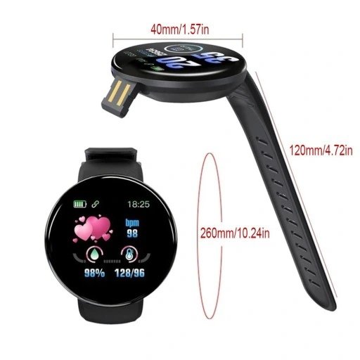 D18 Smart Watch Bluetooth Fitness Tracker Sports Heart Rate Waterproof Reloj Inteligente Smart Watches For Men Women