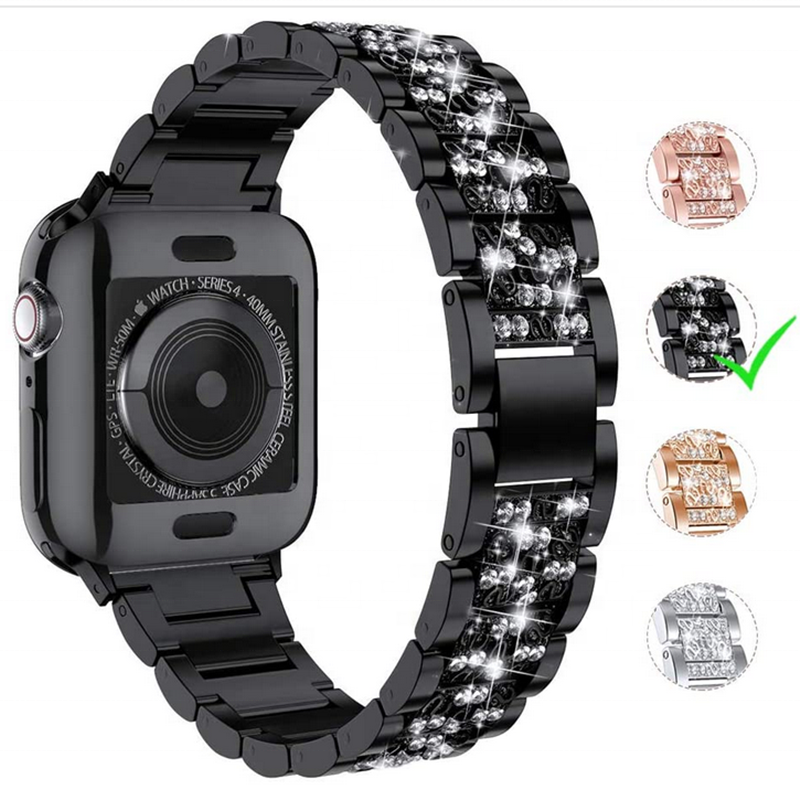 bling 42mm Alloy Diamond Watchband Metal smart watch belt metal wristband For Apple iWatch smart watch