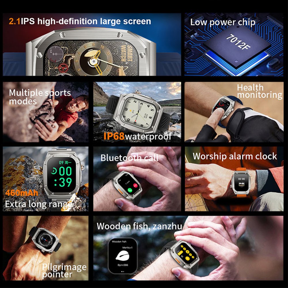 Z79 Max Shockproof IP68 Waterproof Compass Super Smart Watch Alloy NFC 460mah Battery Altitude Pressure Function Sports Male IPS