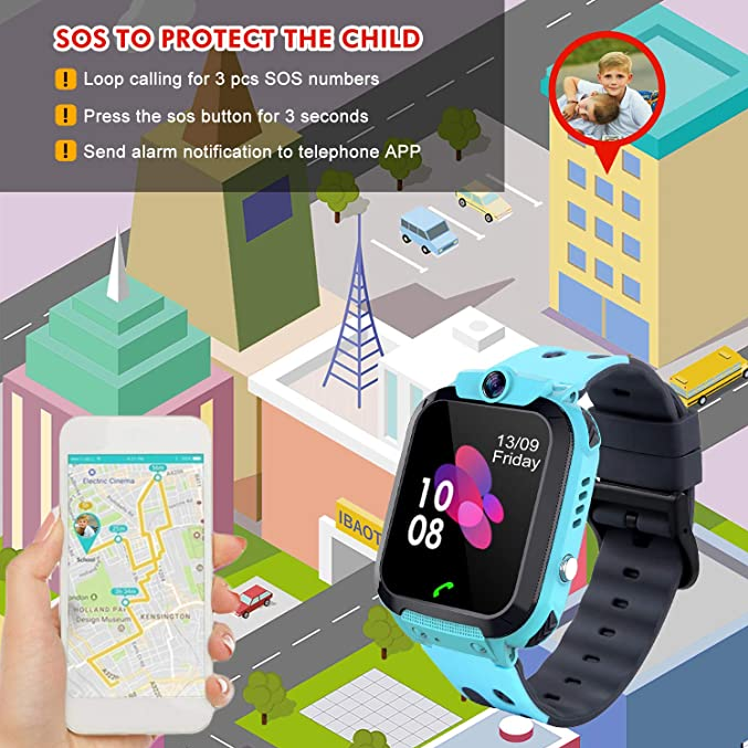 2022 kids smartwatch IP68 Waterproof hd camera sports GPS tracker watch for children and students