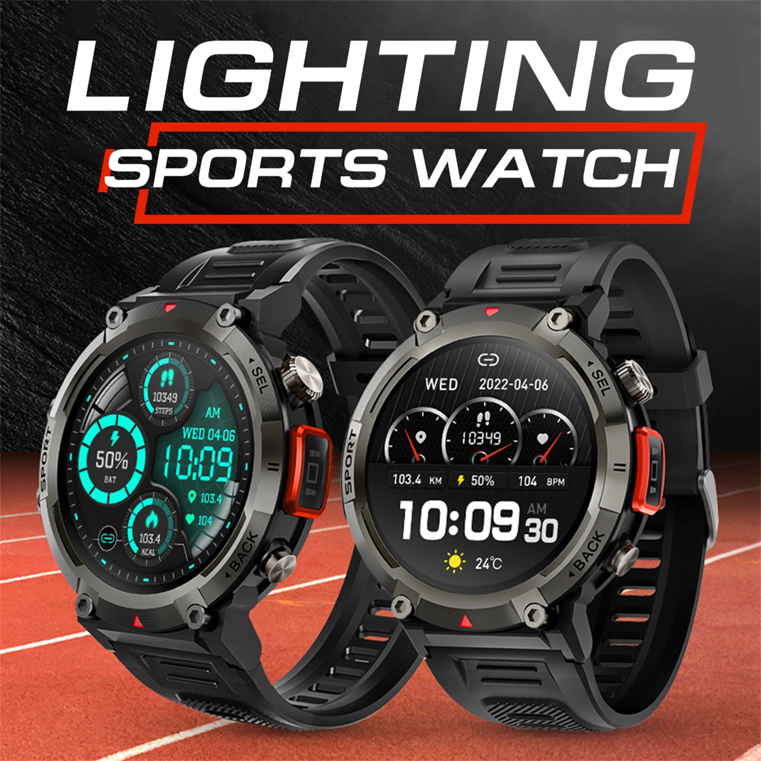 S100 Smart Watch with Lighting function 1.45 inch HD Large Screen Sports Fitness Waterproof Outdoor Smartwatch KE3 Reloj