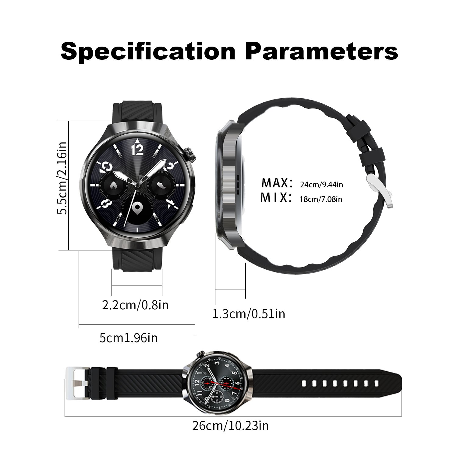 Smart Watch 1.5 Inch Amoled Round Screen Watch4 Pro NFC BT Call Heart Rate Blood Pressure Smartwatch For Men