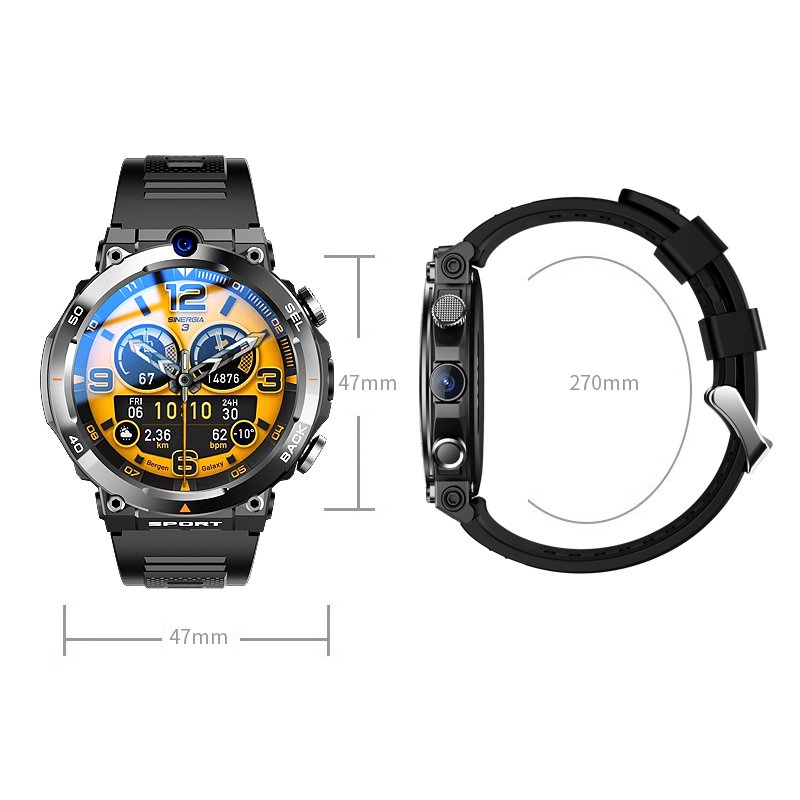 H10 4G Smart Watch 1.39 Inches HD Screen SIM Card WiFi GPS Navigation Android 8.1 System Alarm Clock Smartwatch