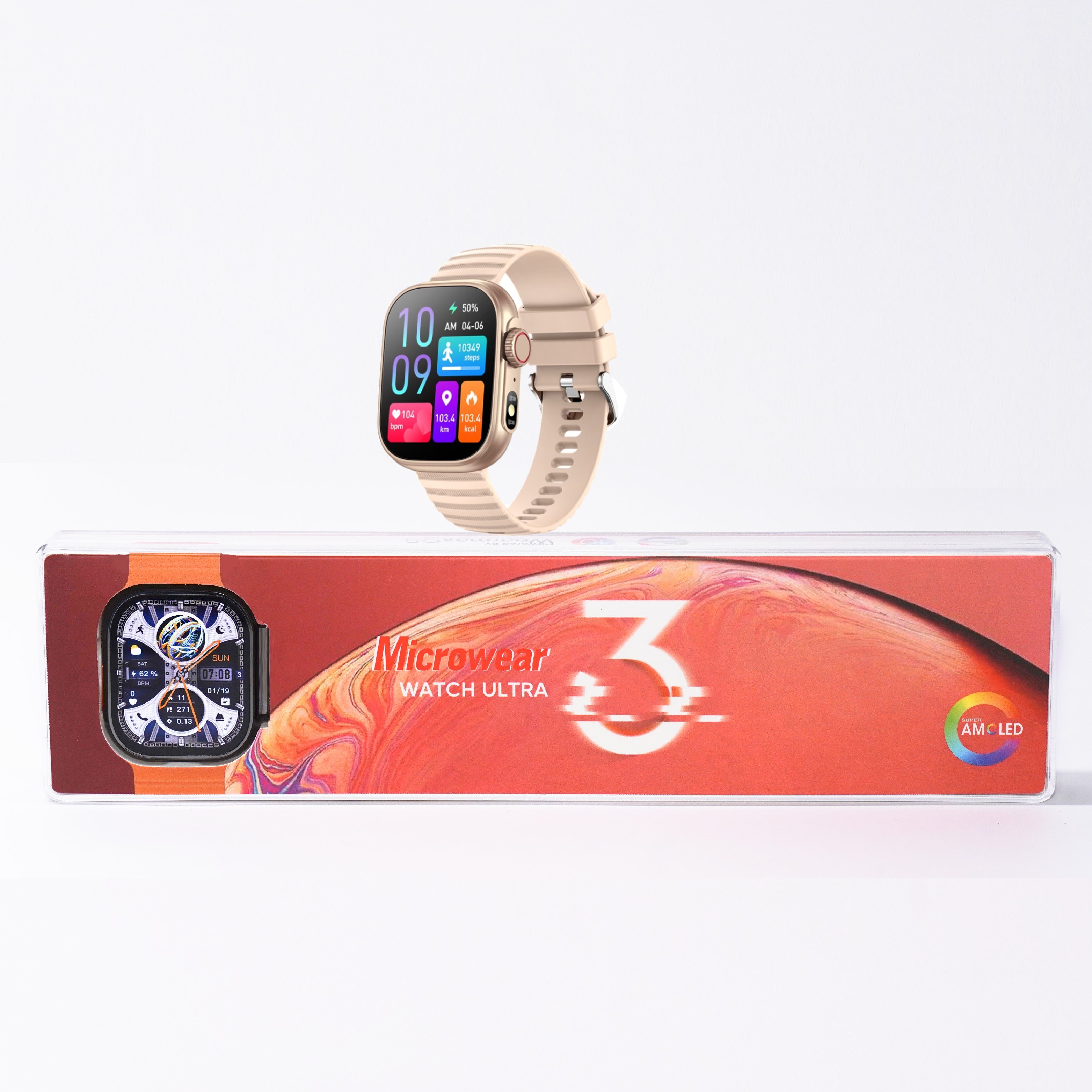 Improved ST39 amoled watch ultra 3 smartwatch ip68 waterproof 1G storage local music memory link earphone u3 ultra3 smart watch