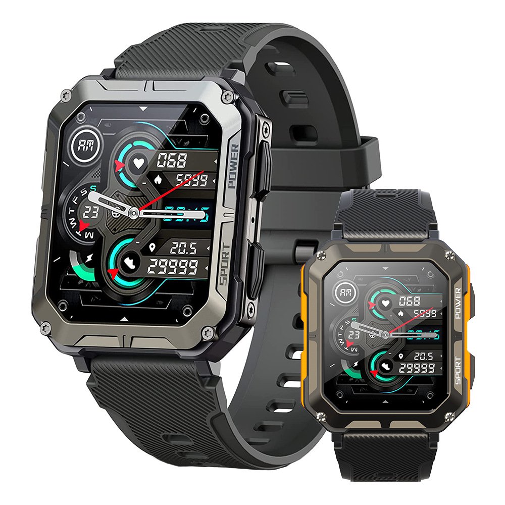 NEW C20pro Blood Pressure IP68 1.83 Inch Screen Round Fitness Tracker BT call reloj inteligente Sport 380mah Smart Watch For Men
