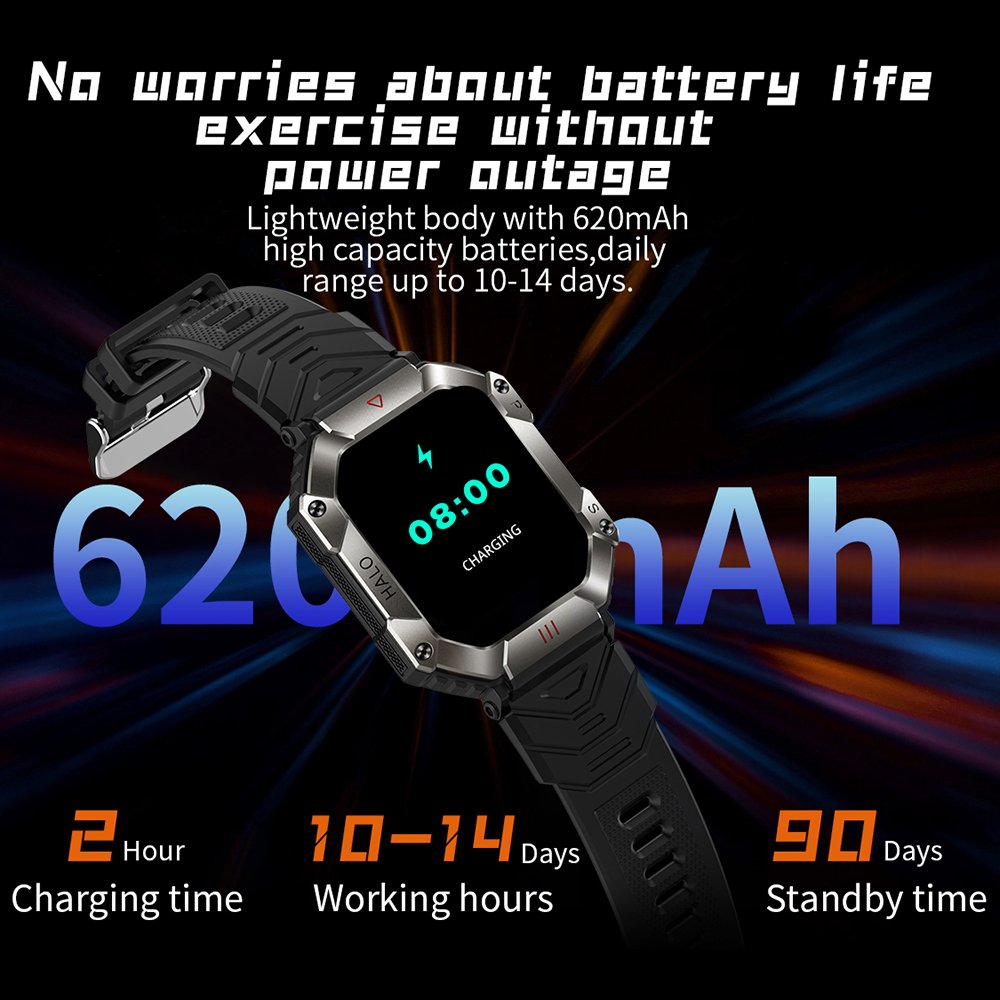 SENBONO KR80 2023 Outdoor Sports Smartwatch Men Blue tooth Call Compass Watch Barometer Waterproof big screen Men Smart Watch