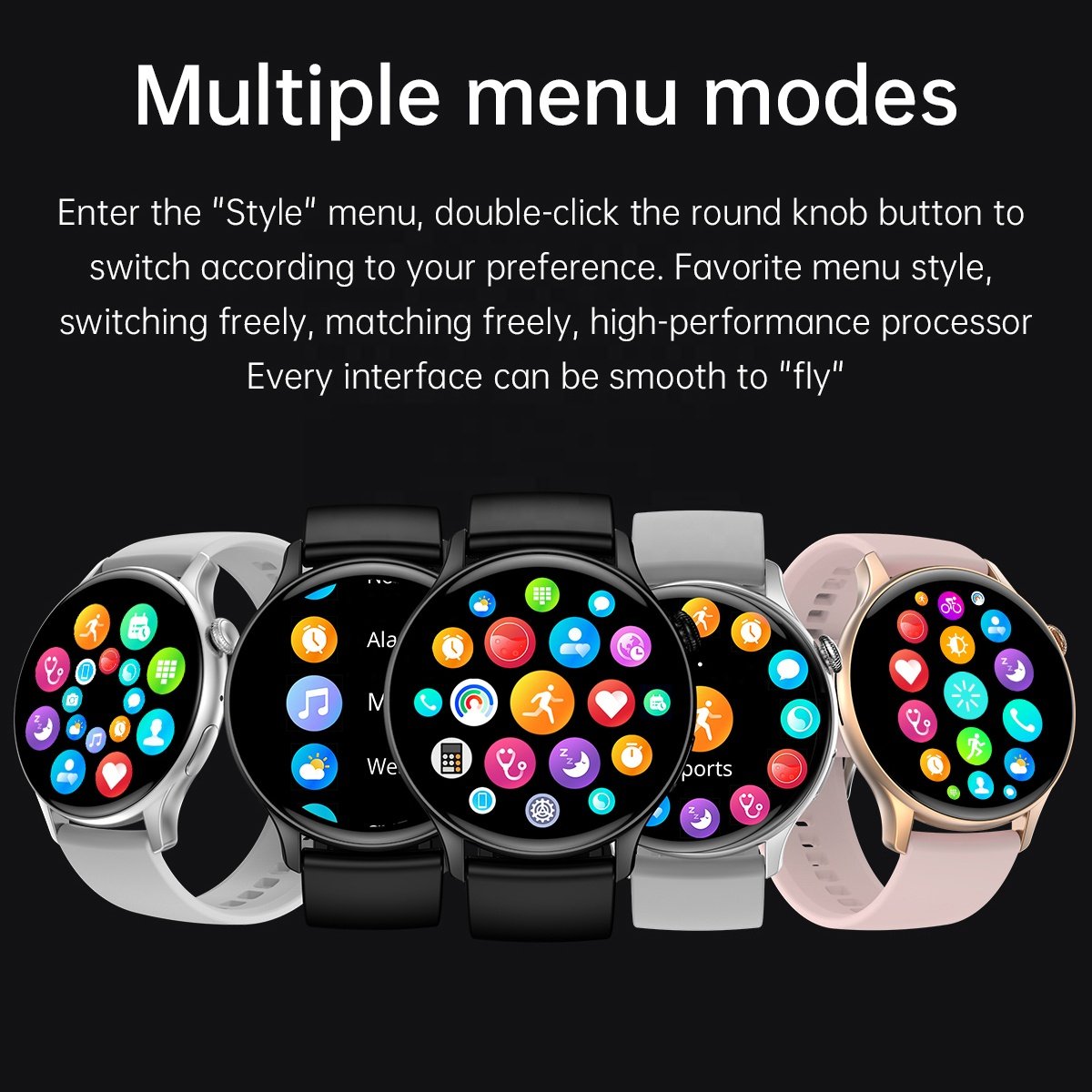 HK85 Smart Watch with 1.43" AMOLED Round HD Screen BT Call Health Monitoring AMOLED Smart Watch with Always on Display Feature