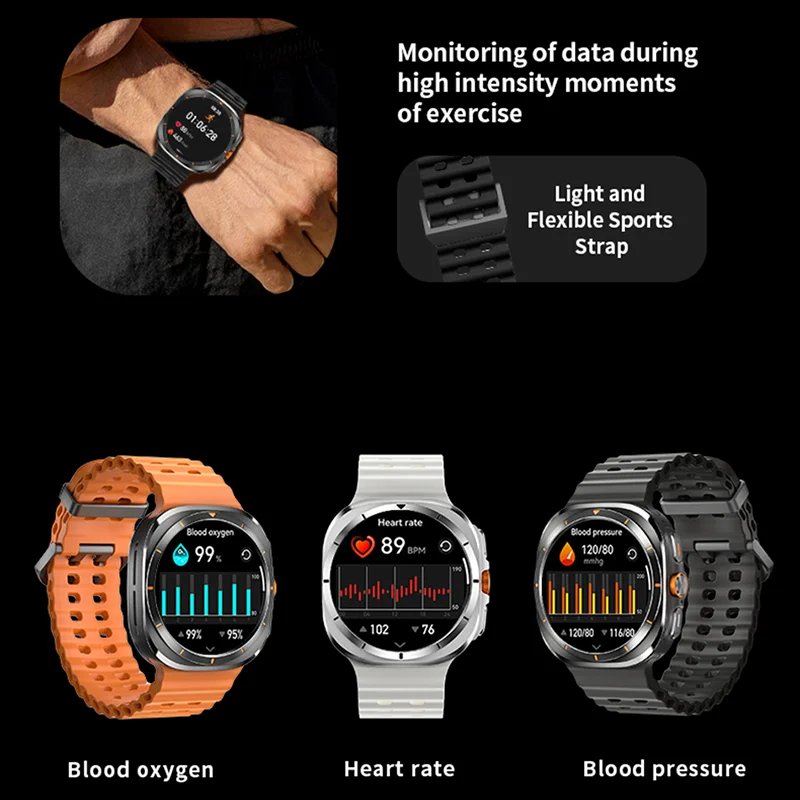For Samsung W7 Watch Ultra New GPS Track Smart Watch Men Amoled Always Display Body Temperature Clock BT Talk Smart Watch