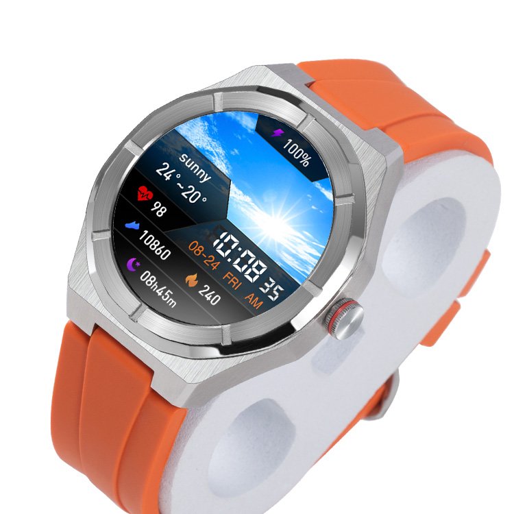 2024 Fitness sports Health round Heart Rate Monitor Watch Chinese Wholesale Android Stainless Steel Custom Logo Smart Watches