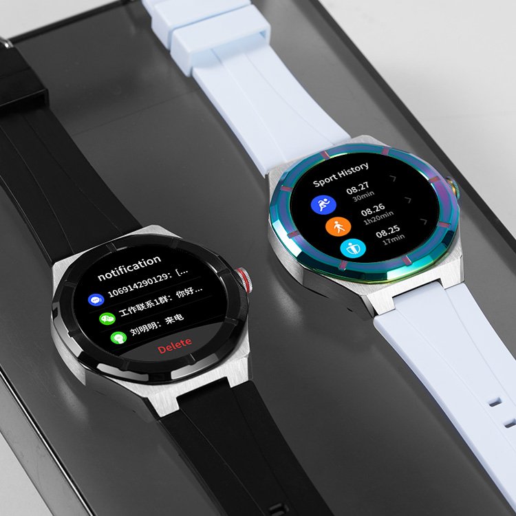 2024 Fitness sports Health round Heart Rate Monitor Watch Chinese Wholesale Android Stainless Steel Custom Logo Smart Watches