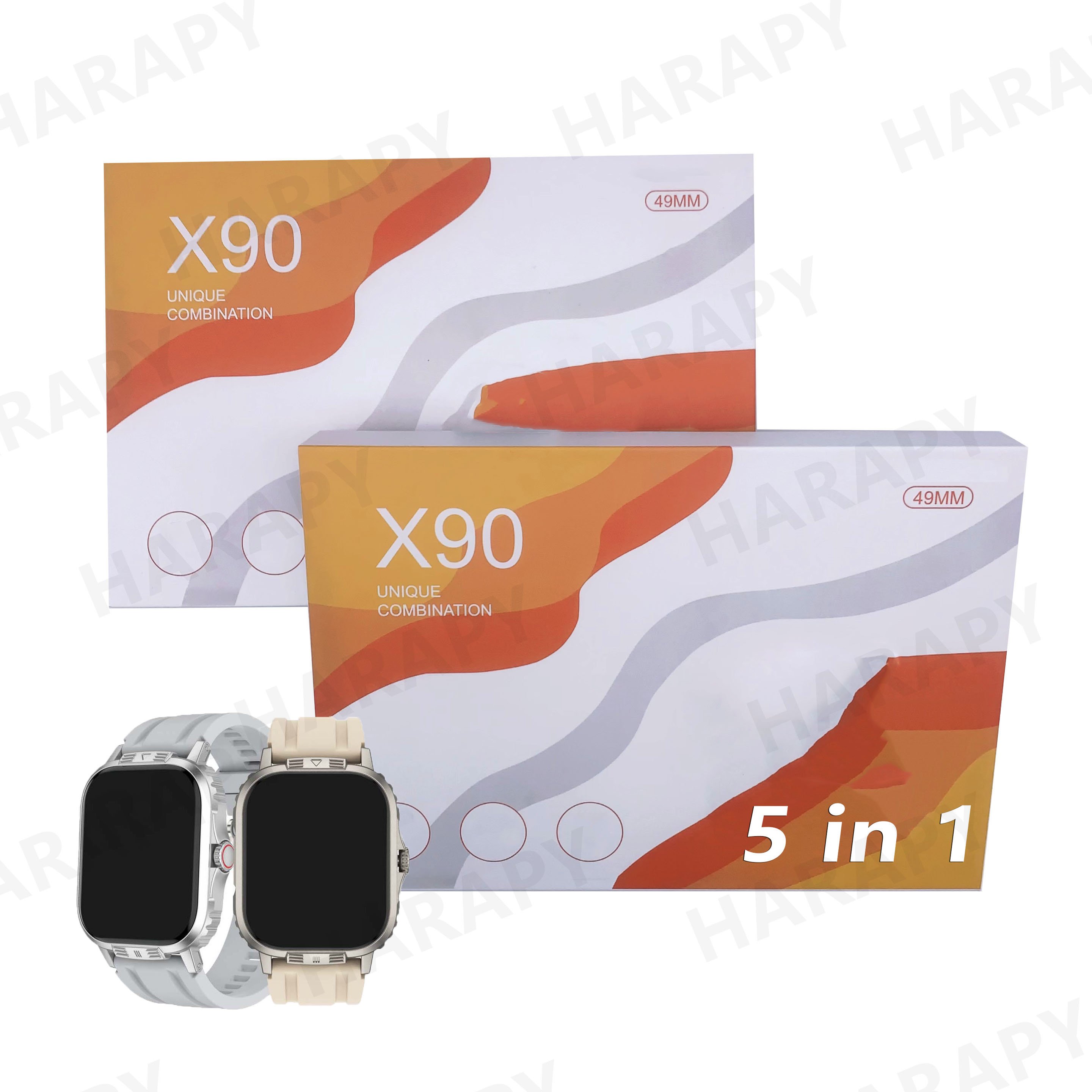 X90 ultra smart watch 49mm 2.01 Inch unique combination 5 in1 set X90ultra smartwatch 5in1 suit wireless charger watches HK8 HK9