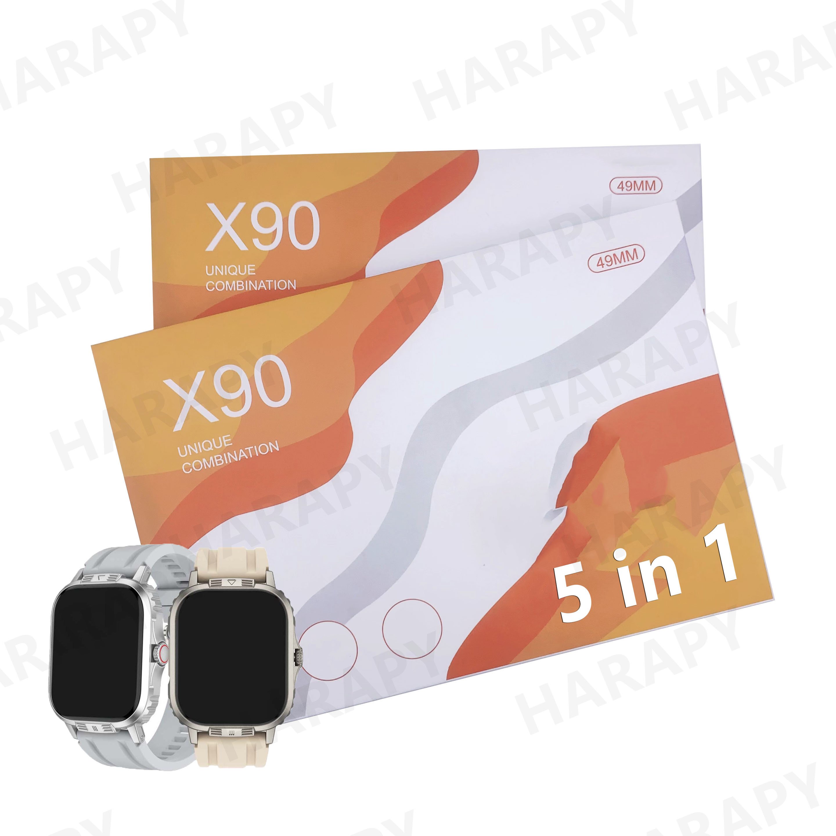 X90 ultra smart watch 49mm 2.01 Inch unique combination 5 in1 set X90ultra smartwatch 5in1 suit wireless charger watches HK8 HK9