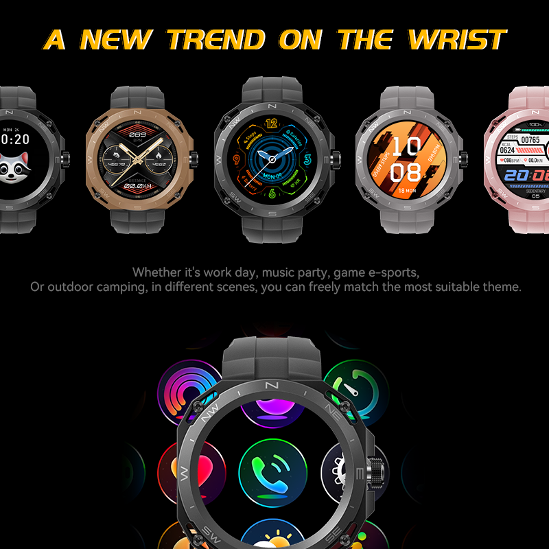 HW3Cyber Sports Smart Watch NFC BT Call 1.39inch HD Screen Heart Rate Blood Oxygen Sleep Monitor GS3 HW3 Cyber Women smartwatch