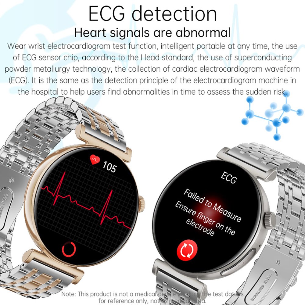 VALDUS ECG Health Blood Oxygen Heart Rat Smartwatch Measuremente 1.28 Inch Round Screen Bluetooth Call VL45 PRO Smart Watch