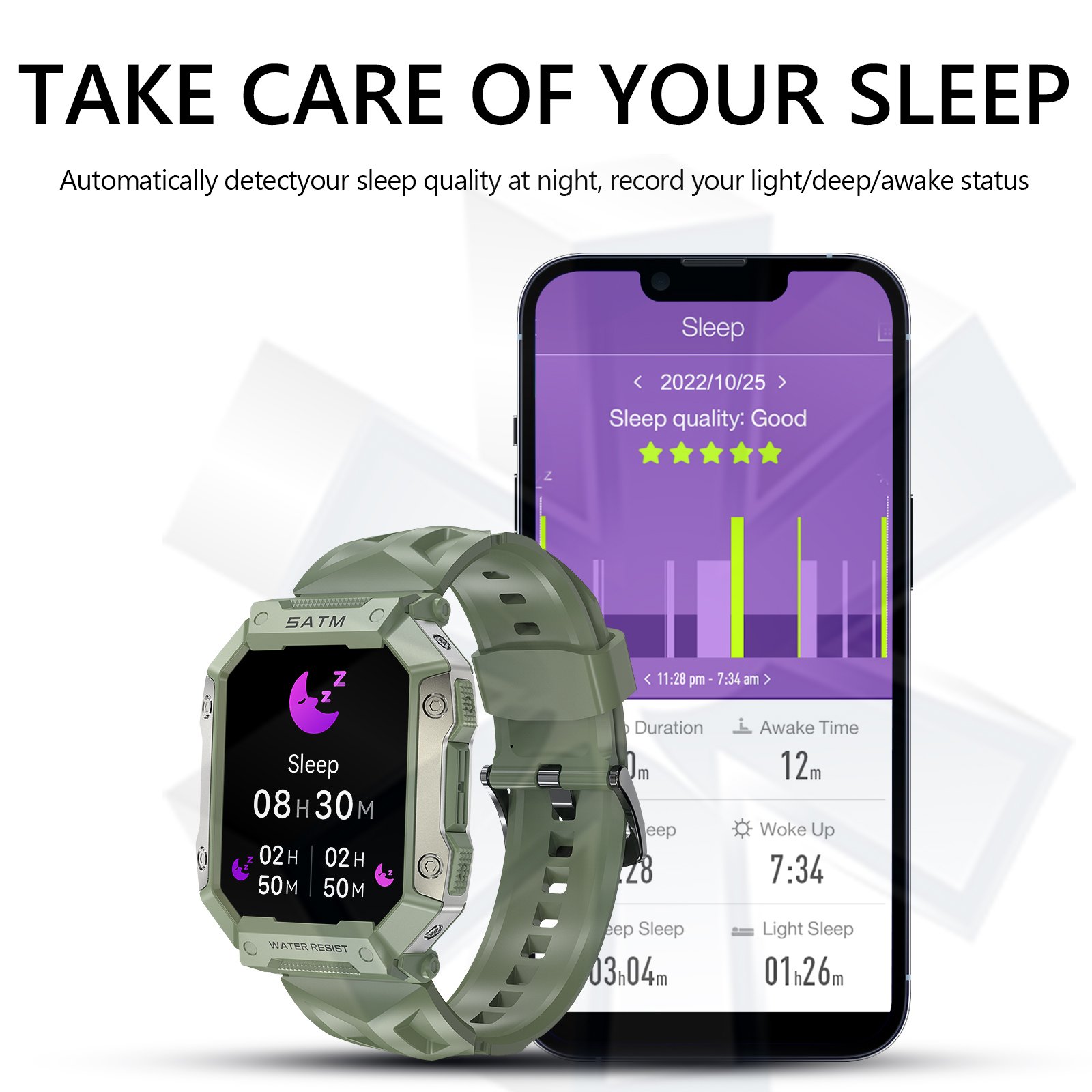 1.92" Rugged Smart Watch PG333 Phone Calling Outdoor Smartwatch Long Battery Fitness Tracker 5ATM waterproof Reloj Inteligente
