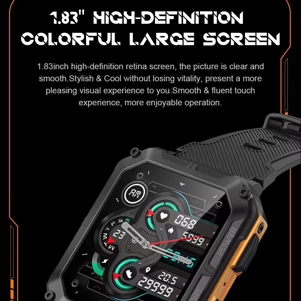 Sport Smartwatch C20 Pro Smart Watch Reloj Montre Intelligente Zegarek 1.83" 1.83 Inch Ip 68 Bt Ip68 Watch For Android And Ios