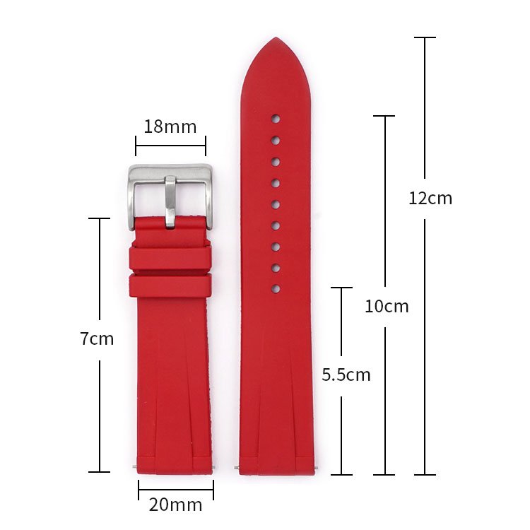20mm 22mm Sport Waterproof FKM Rubber Smart Watch Strap Watchband for Seiko/Rolex/Casio/Huawei GT Watch Bands
