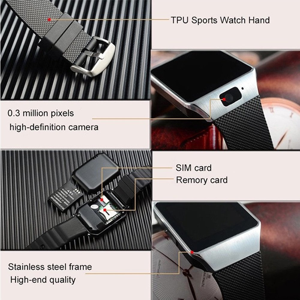 Wholesale Android Camera Wrist Mobile Reloj intelligente Sport Smartwatch DZ09 Smart Watch With Sim Card Slot