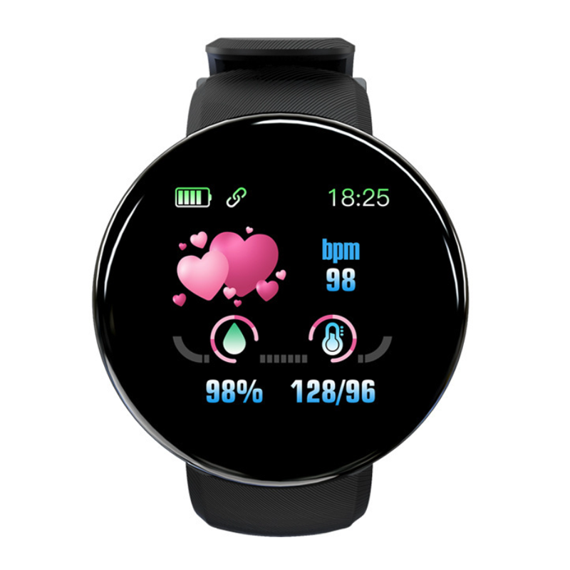 D18 Screen round Smart Watch Men Women Waterproof smartwatch Fitness Tracker Smart Watch with Heart Pressure Monitor