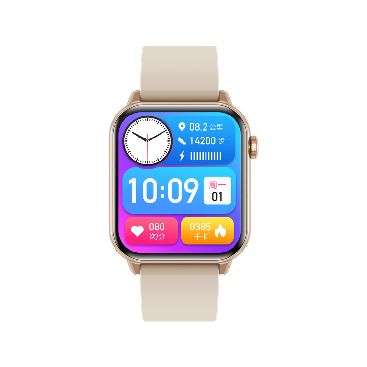 1.85" AMOLED Square Smartwatch Health Monitoring Bt Call Voice Assistant Ip67 Waterproof Sports CR012 Smart Watch