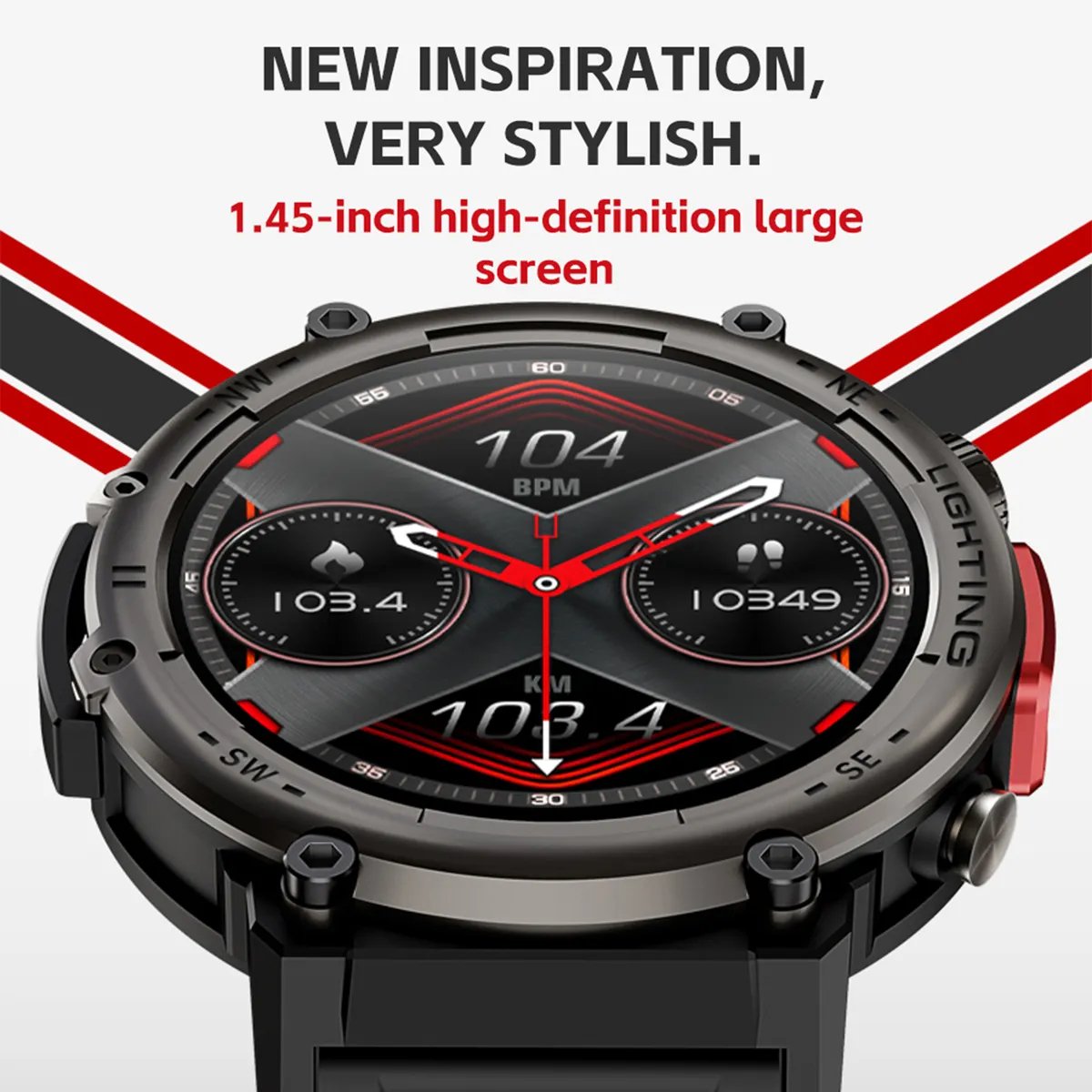 Smart Watch for Men IP68 Waterproof Large Memory Large Battery Fitness Tracker Health Android Sport Watch OEM Outdoor Sports Bar