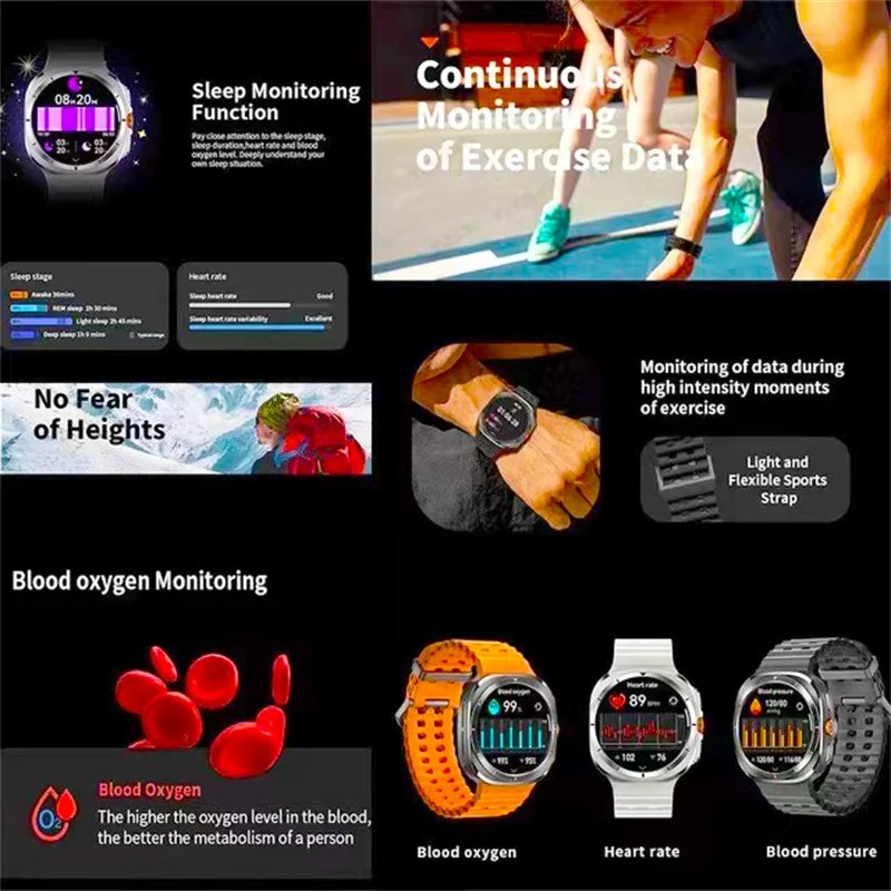 2024 New W7 Smart Watch 1.43-inch AMOLED Multi-sport Mode BT Calling Message Reminder Health Monitoring Leisure Smart Watch