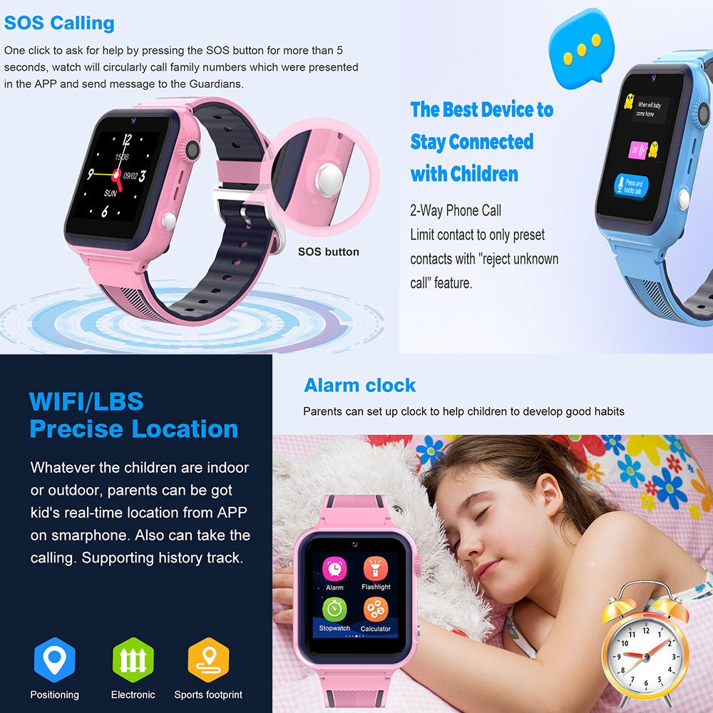 A13 Kids Smart Watch with flashlight Design Camera LBS GPS Location SOS Help 2023 Cheap Child Smart Watch