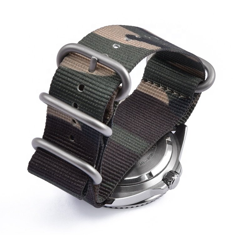One Piece Camouflage Watch Belt Nylon Watch Band 20mm 22mm