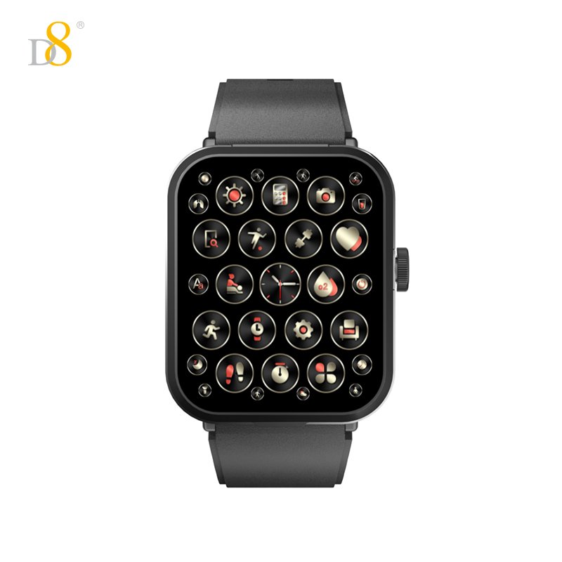 D8 Smart Watch Men Women for Android IOS Phone Waterproof Heart Rate Tracker Blood Pressure Oxygen Sport Smartwatch C