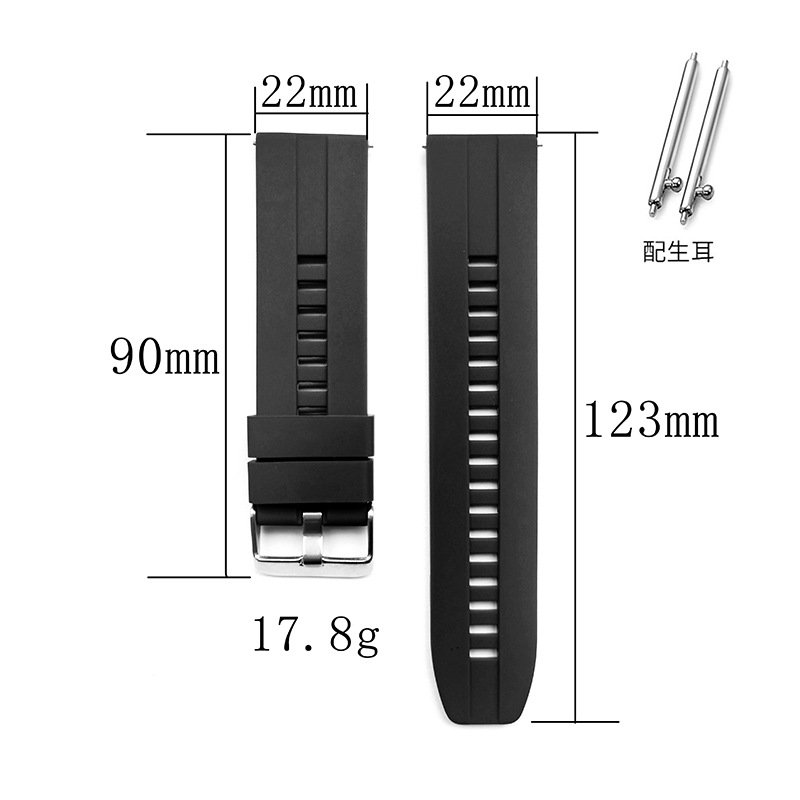 Luxury new watchband smart watch wristband rubber wrist band 22 MM watch strap 22MM watch band silicone