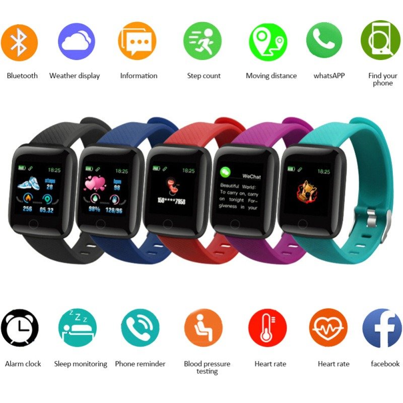 D18S Smart Watch Men Women Smartwatch Digital Watches Sport Fitness Tracker Watch Blood Pressure Waterproof Shenzhen Rubber Oled