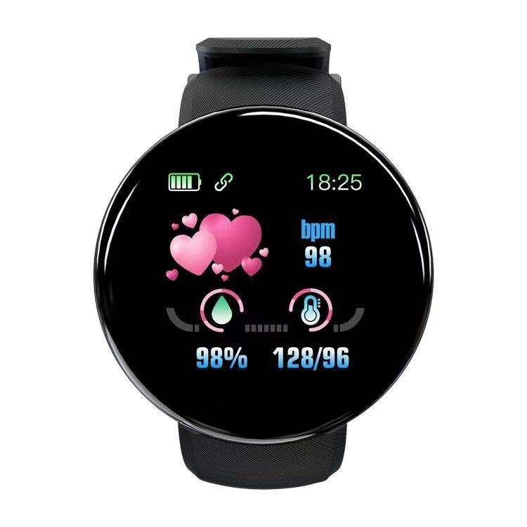 D18 Smart Watch Round Color Screen Men and Women Smart Watch Sports Fitness Tracker Waterproof IP67
