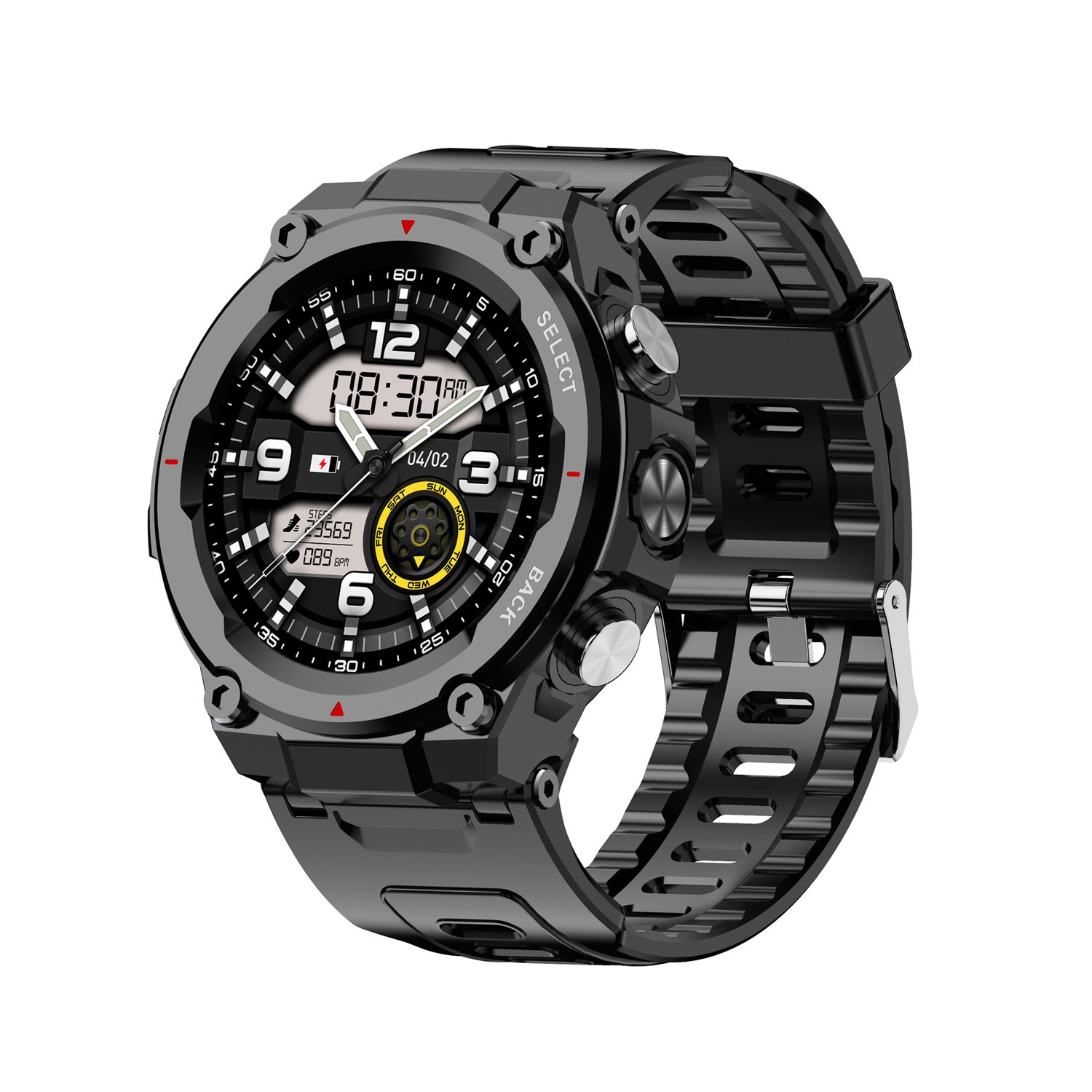 IP68 Waterproof Rugged Smart Watch PG446 Fitness Tracker Round screen Reloj inteligente Blood Pressure Oxygen Smartwatch T900