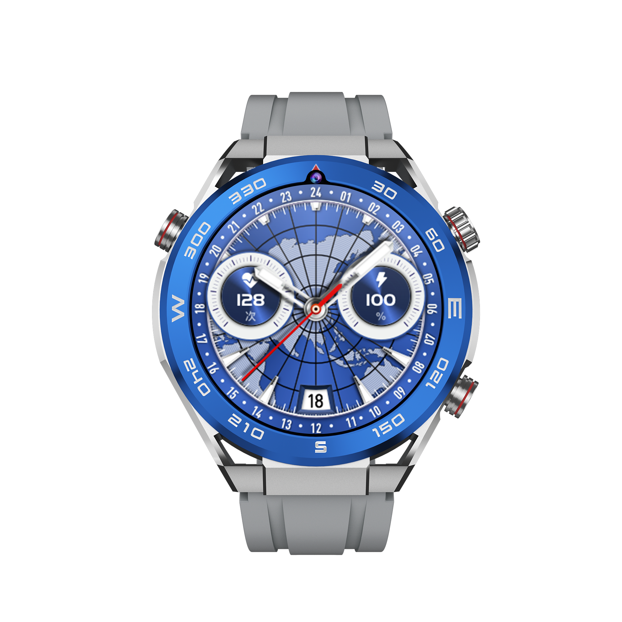 4G smartwatch 1.508" Wifi nano sim card Front+Side Dual Cameras Video call SOS Call NFC GPS Playstore B8 AMOLED smart watch