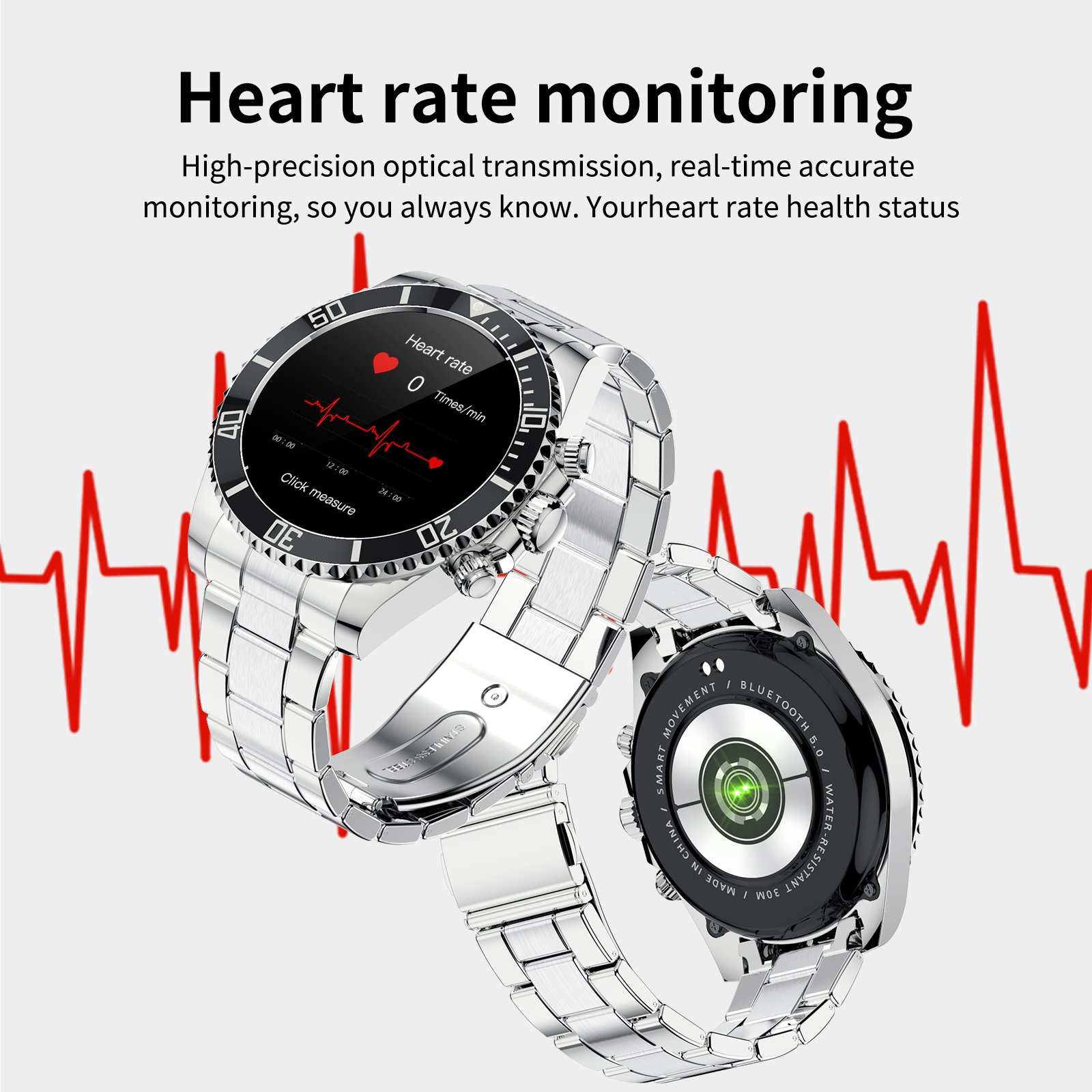 Classic Smartwatch AW12 BT Call Smart Bracelet Stainless Steel Mul-function Wristwatch Waterproof IP67 Men AW12 Smart Watch
