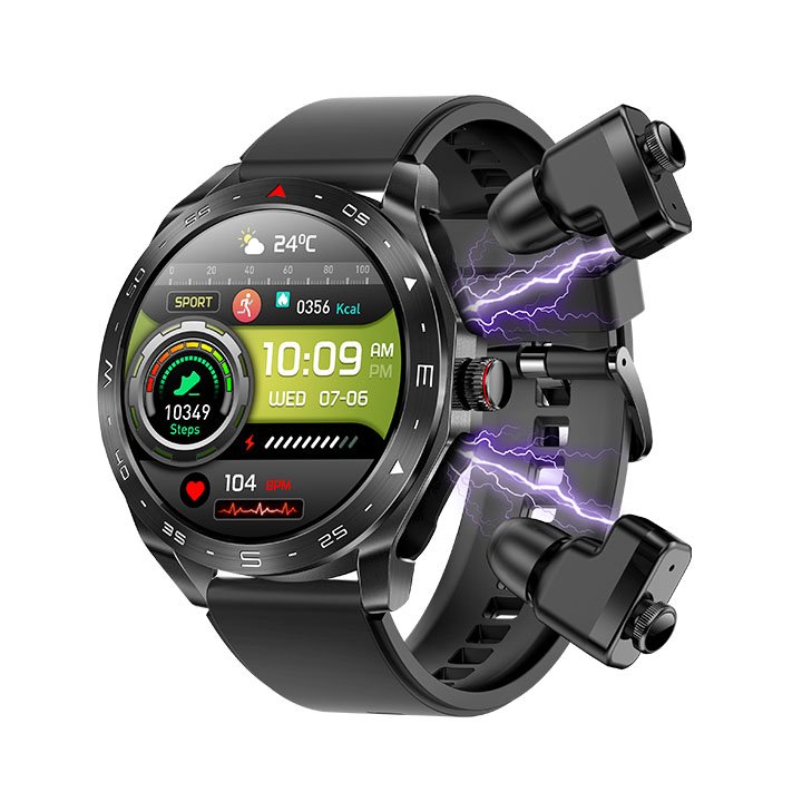IP67 Waterproof 2IN1 TWS Smart Watch T95 1.52 IPS outdoor Call Music Play Headset Sport Watch With Earphone T95 Smartwatch