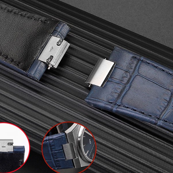 Retro Bamboo Pattern Smart Leather Watch Strap Quick Release 26*12mm Crocodile Prx Genuine Leather Watch Bands With Adjust Tool