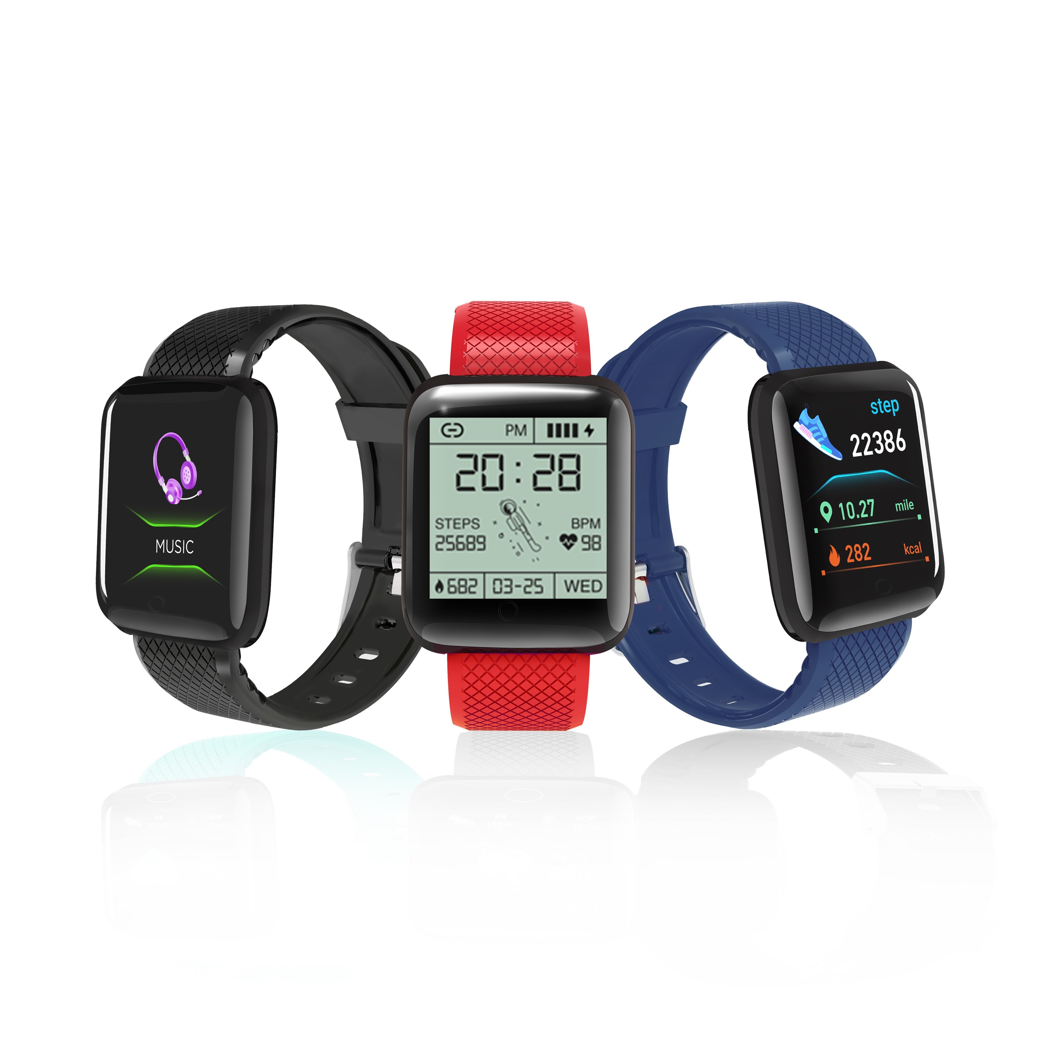 Best D13 Smart Watch Bracelet Color Screen Fitness Tracker 116 Plus Smart Watch Heart Rate Blood Pressure Monitor Smart Band
