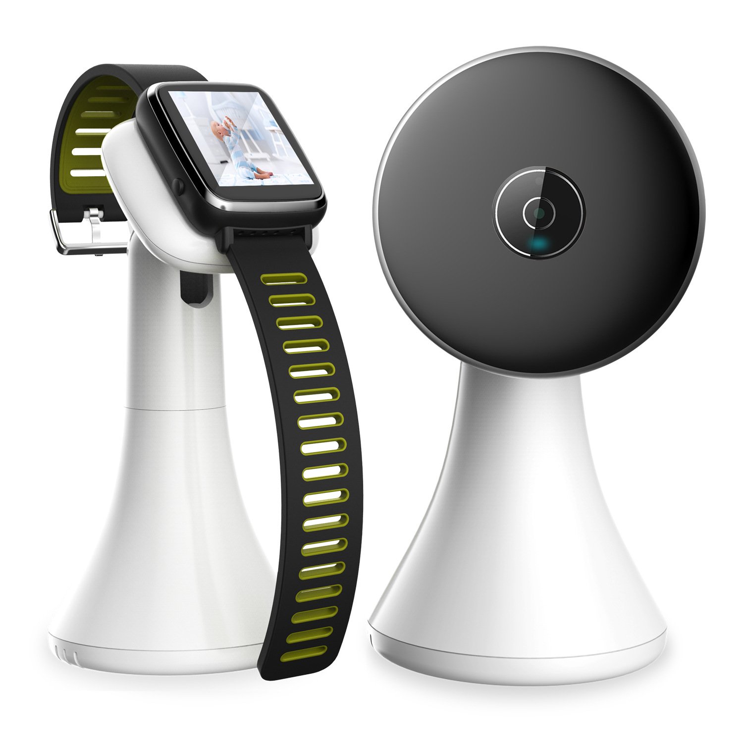 Smart Watch Portable Baby Monitor 1.5 inch LCD Monitors Wireless Wrist Camera Intercom Temperature Display Music Night Vision