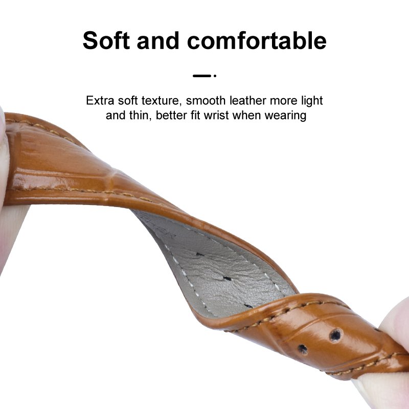 12-24mm High-quality Genuine Leather Watch strap Bamboo Watch Band for Apple Smart Watch iWatch