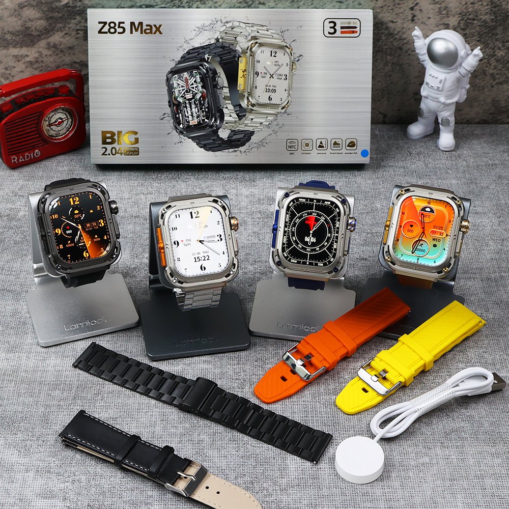 Z85 Max 3 Straps Rugged Outdoor Smartwatch AMOLED Long Battery IP68 Reloj inteligente Men Montre intelligente Smart watch Hombre