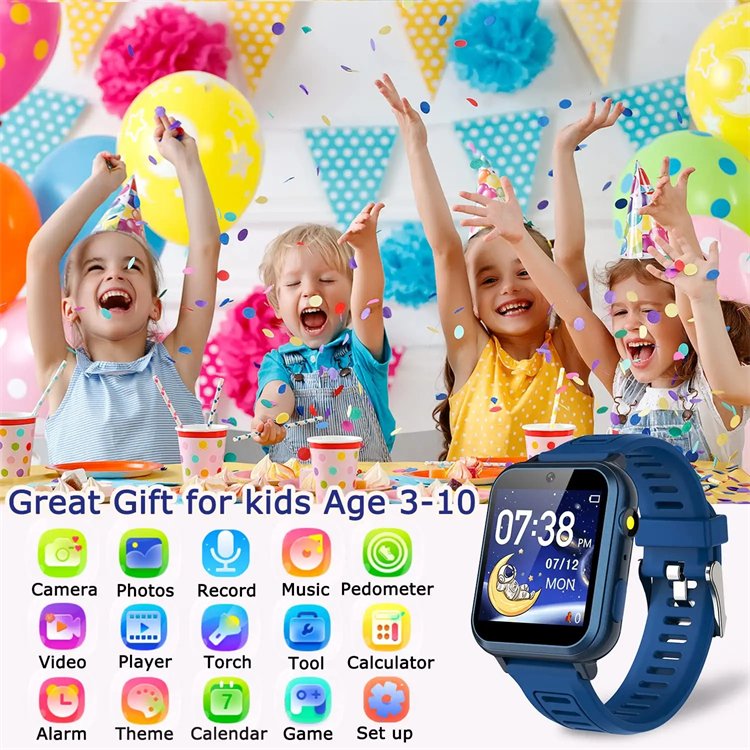 SlMM Relojes Para Ninos El 2022 Kids Smartwatch, MP3 Player Pedometer Camera Gaming Smart Watch With 16 Games For Kids Girls