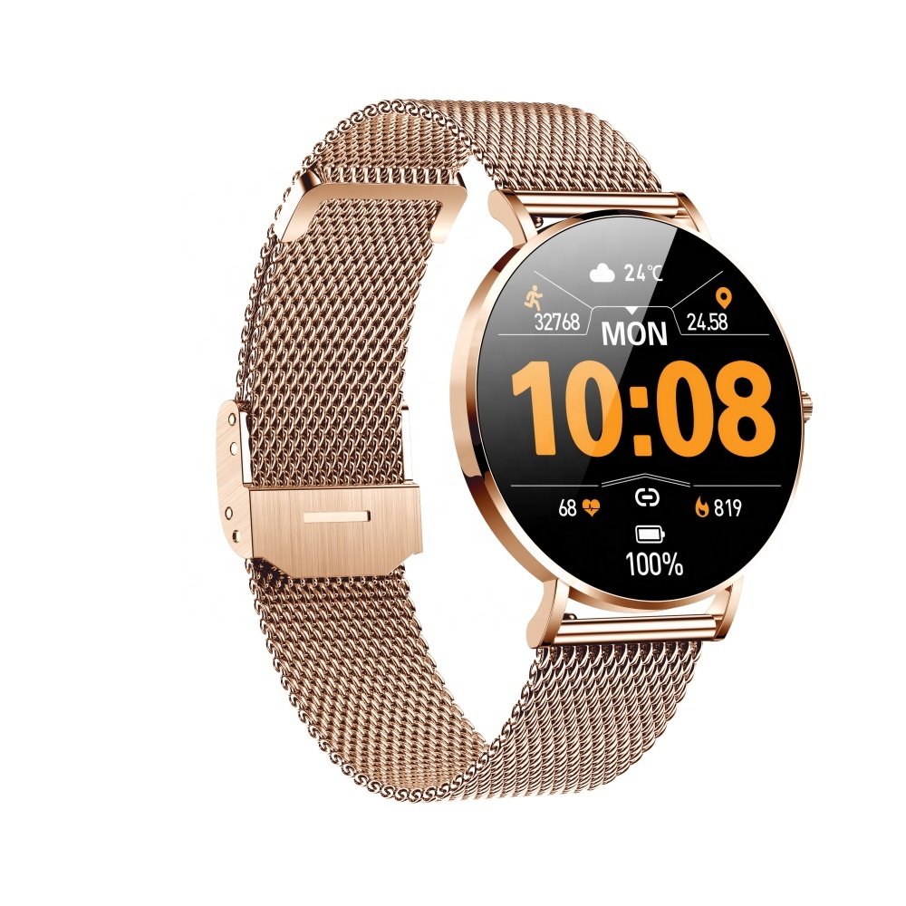 1.32 Inch T8 AMOLED Smart Watch with JL7013A6S Chip, Qwatch Pro APP, 6.8mm Ultra-thin and Fashionable Stainless Steel Case