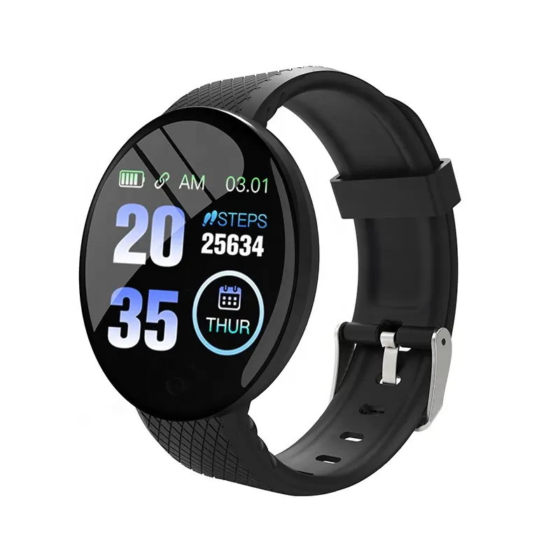 Reloj inteligente D18 Smart Watch Heart Rate Monitor Men's Women's Smartwatch Round Fitness Digital Watches for Men Women