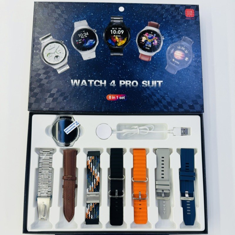 2024 NEW Watch 4 Pro Smart Watch SUIT Round Screen Real Heart rate Montre intelligente Supporting Factory Wear