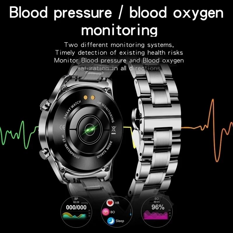 LIGE Top Business Smartwatch Sport Men's Watch Sport Heart Rate Monitoring IP67 Waterproof Smart Watch for Men