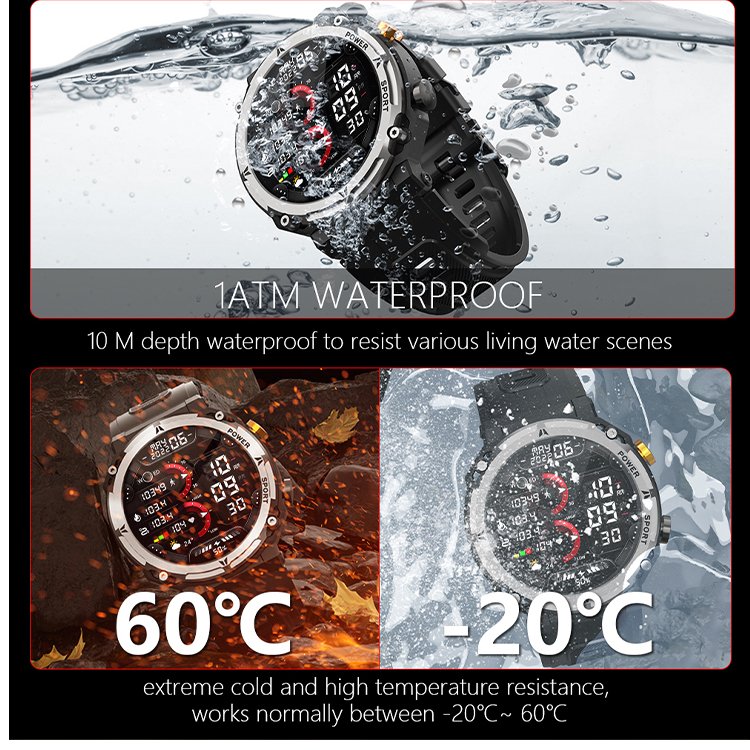 2023 new arrival C21PRO Outdoor Men sports watch deep waterproof 1ATM heart rate sleep monitoring smart watch